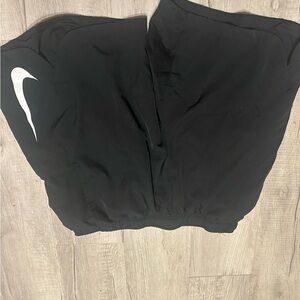 Nike Kids Black Joggers with White Logo